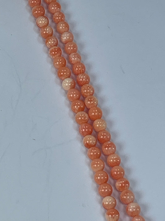 Orange Coral, 6mm, 16" Strand
