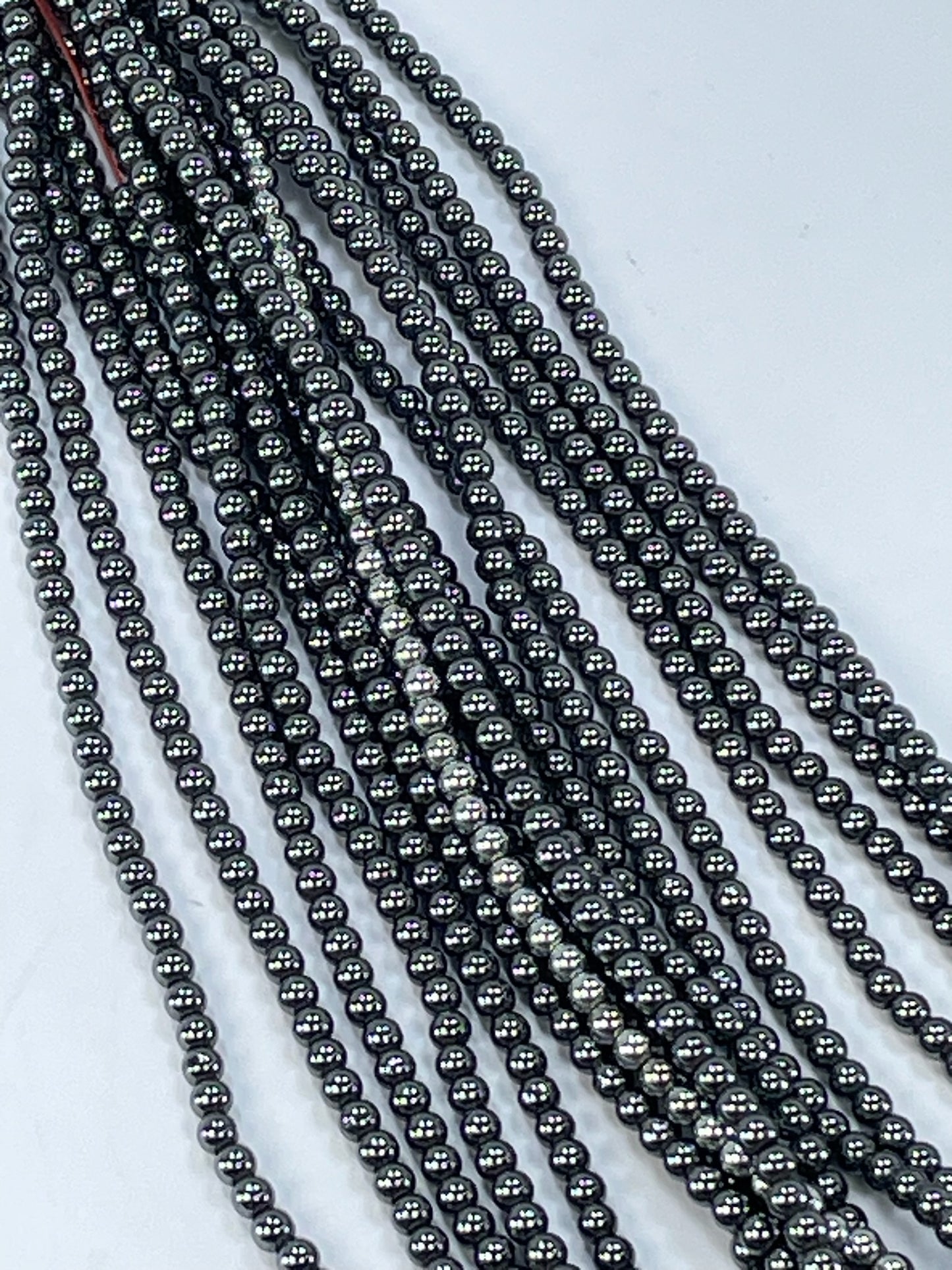 Hematite Silver Plated 3mm, 16" Strand