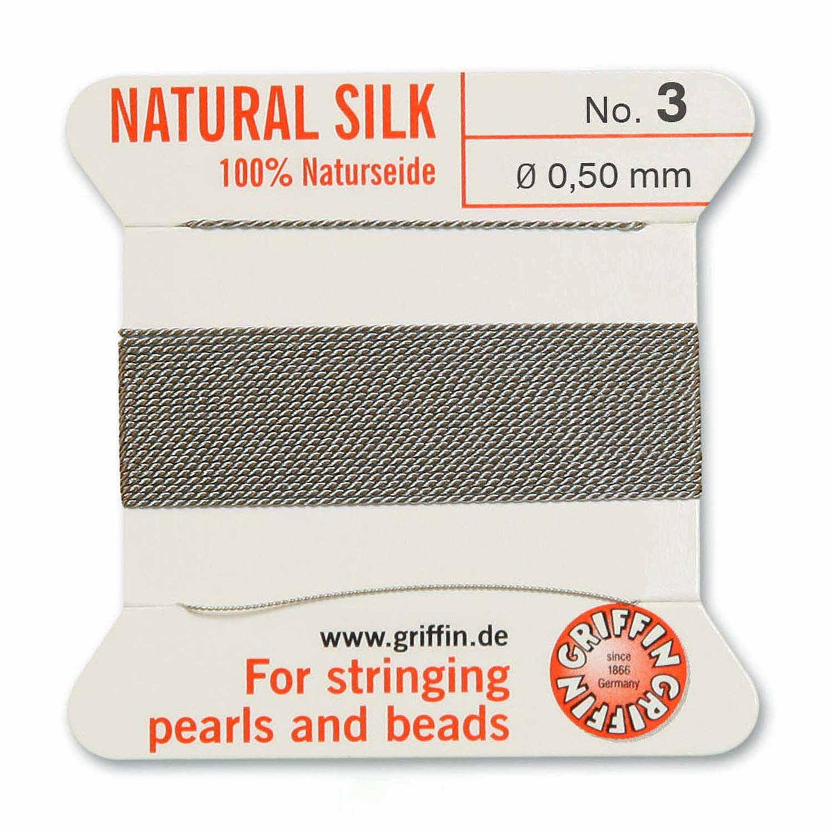 Silk Cord w/ Needle - 3 Gray