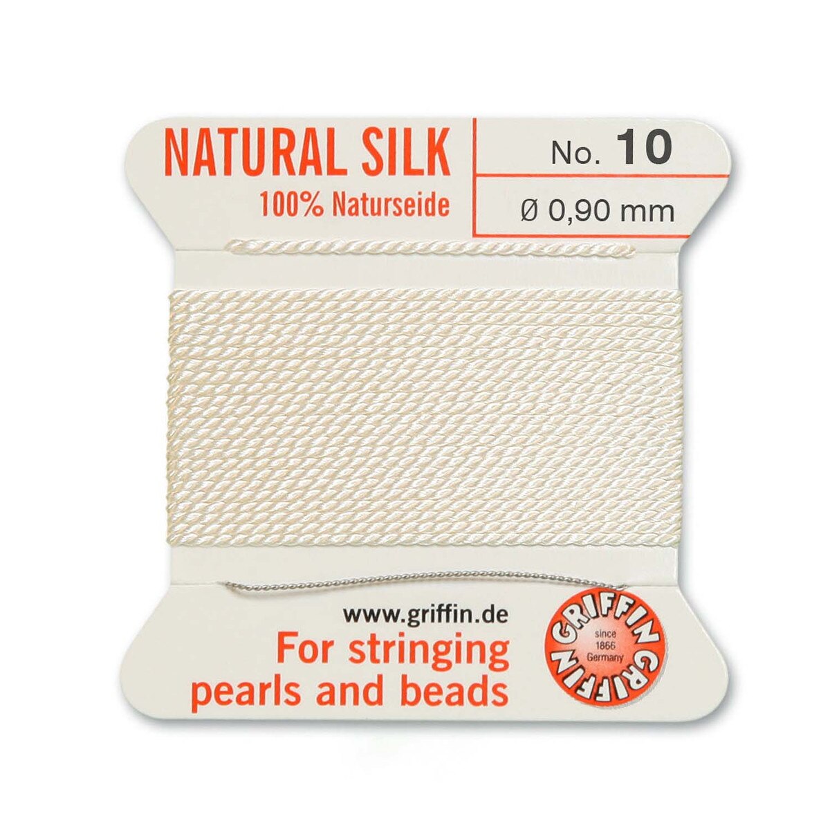Silk Cord w/ Needle - 10 White