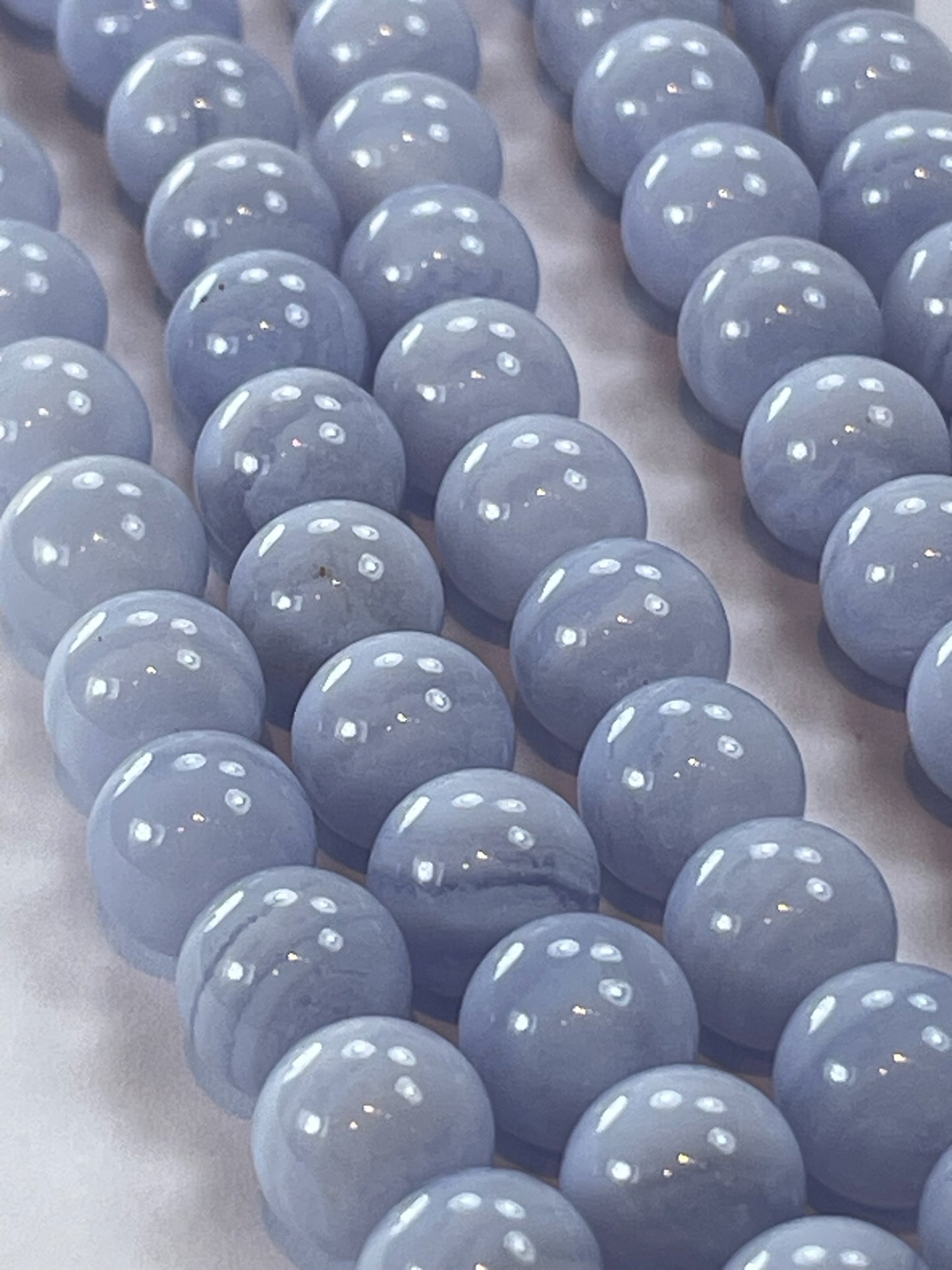 Blue Lace Agate, 8mm, 16" Strand