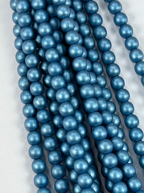 Czech Round - Metallic Sea Blue 6mm