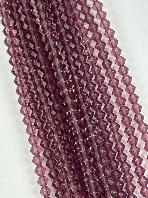 Czech Pressed Bicones - Lt Amethyst 4mm