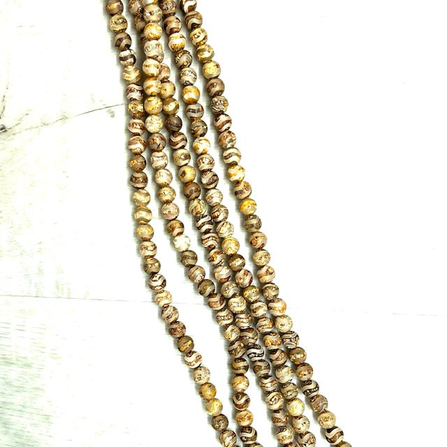 Tibetan Agate Brown Swirl 8mm, 16" Strand