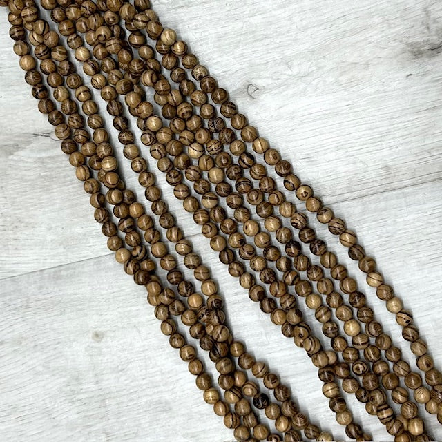 Tiger Skin Sandalwood, 8mm, 16" Strand