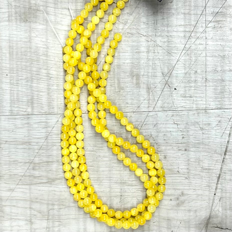 Mashan Jade - Yellow 6mm, 16" Strand