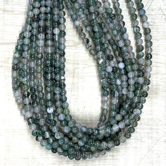 Moss Agate 6mm, 16" Strand
