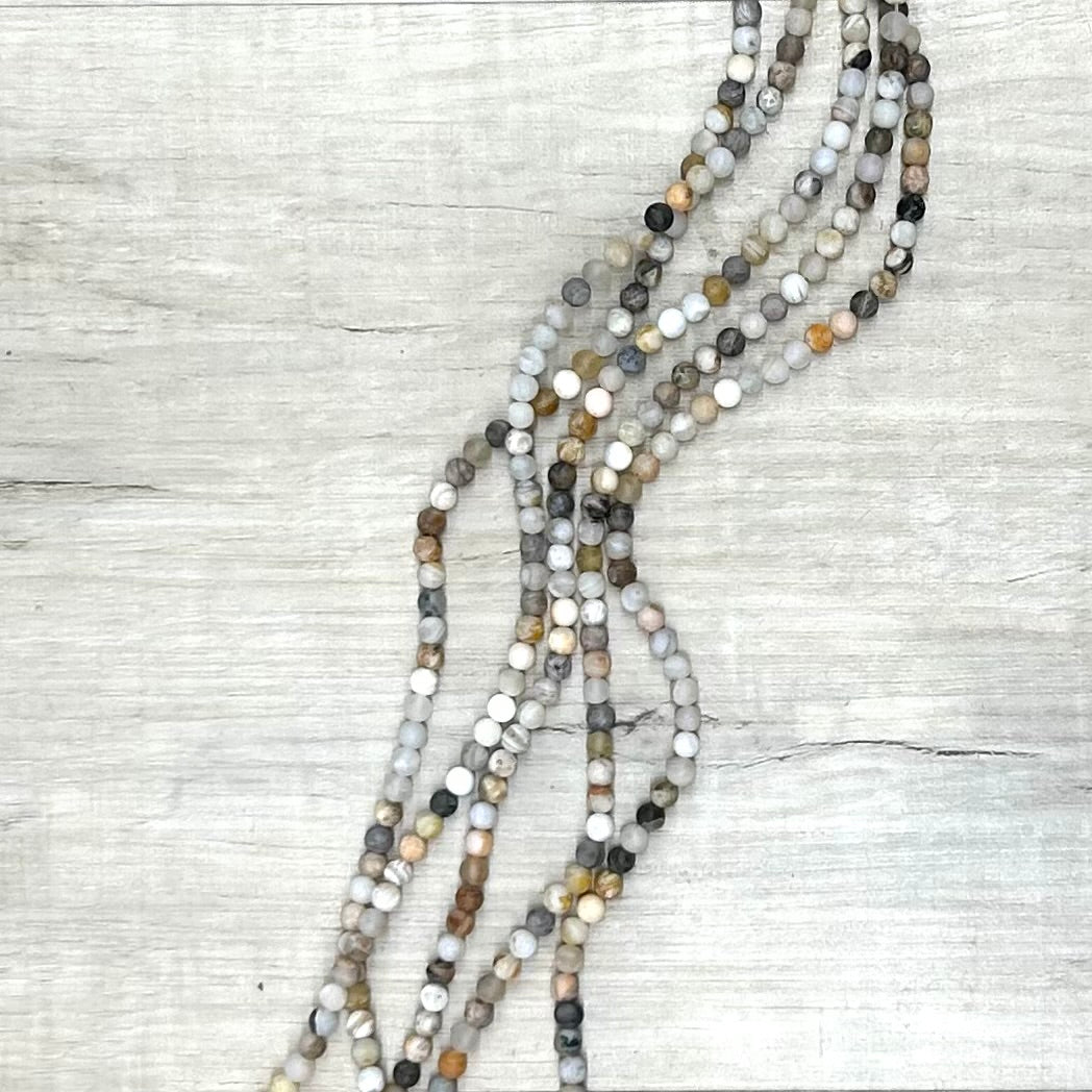 Matte Bamboo Leaf Jasper 4mm, 16" Strand