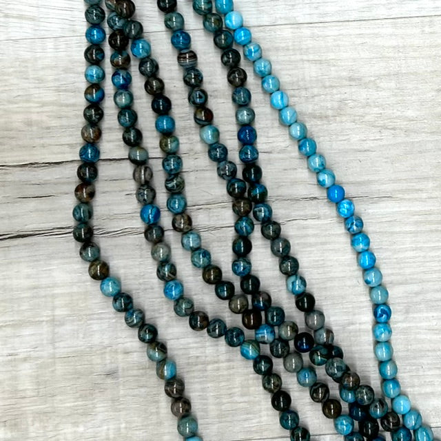 Blue Crazy Lace 8mm, 16" Strand
