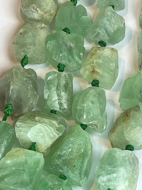 Green Aventurine Rough Nuggets, 10-20mm, 16" Strand