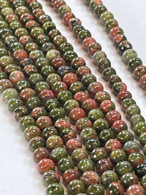 Unakite, 4mm, 16" Strand