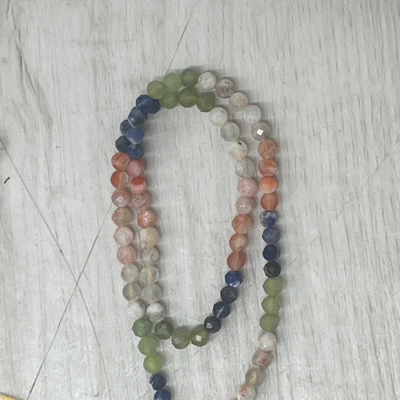 Mixed Micro Facet Gem 4mm, 16" Strand