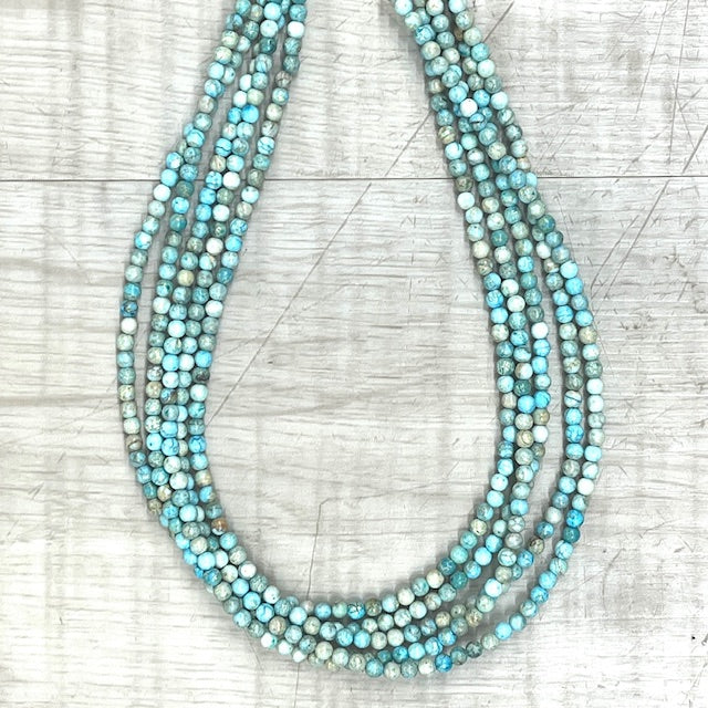 A Grade Lt Blue Imperial Jasper 4mm, 16" Strand