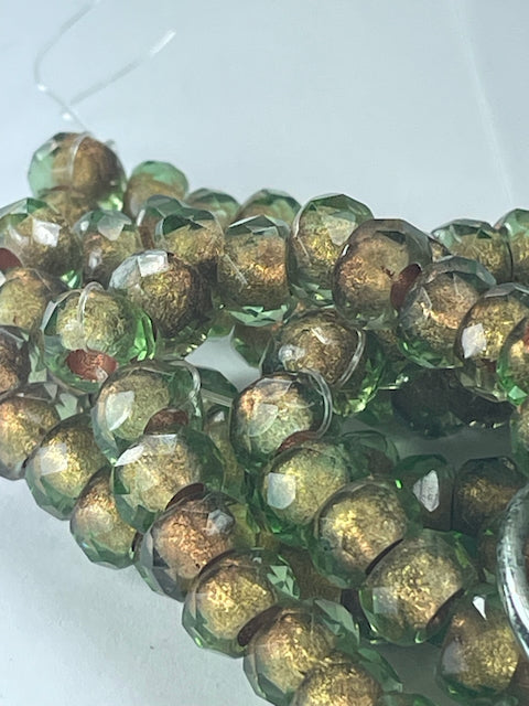 Czech Roller - Copper Lined Grn, 6x9mm