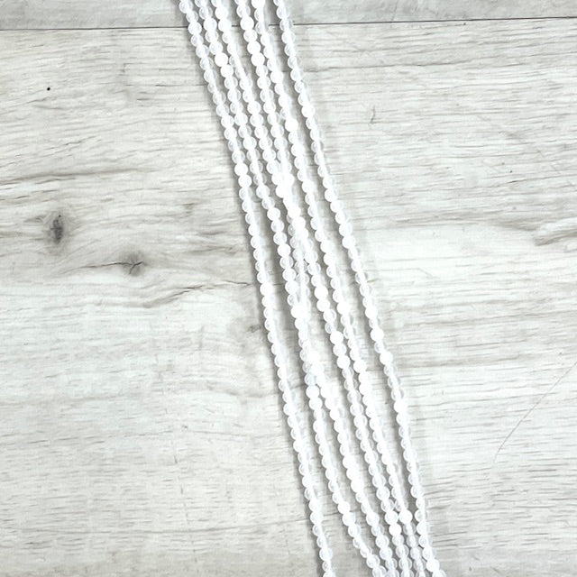 White Agate 4mm, 16" Strand