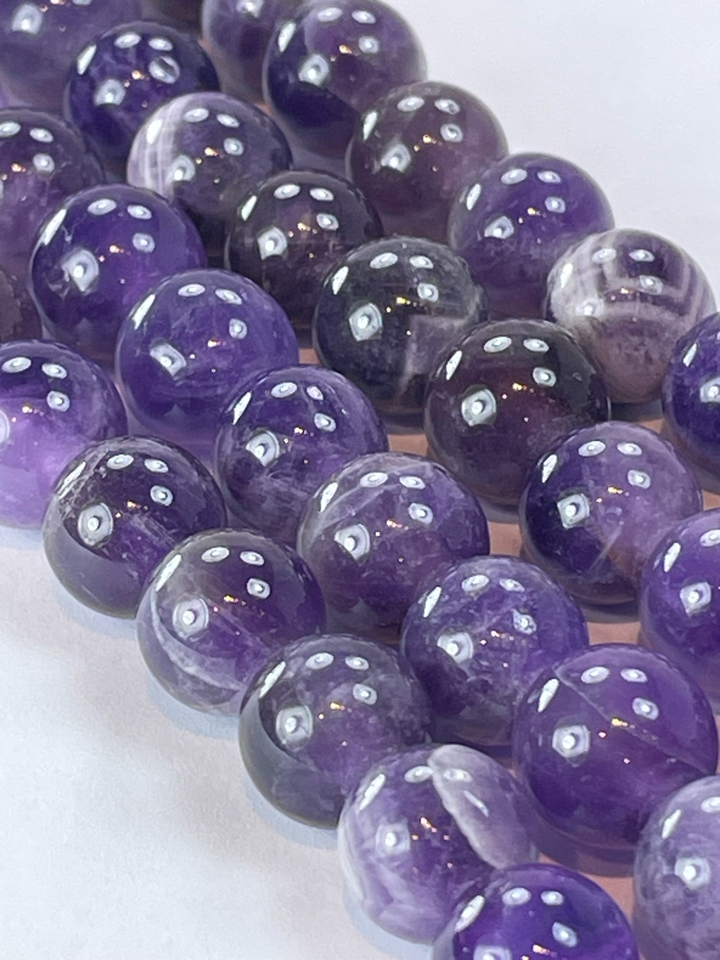 LH Amethyst Round, 10mm, 8" Strand