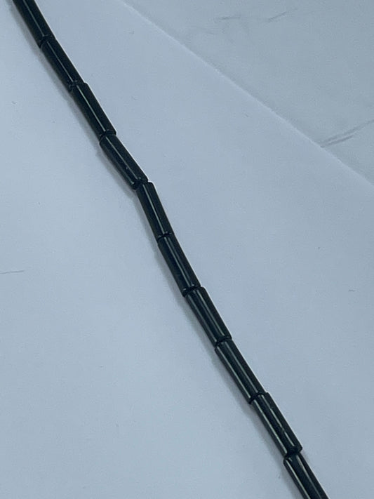 Black Onyx Cylinders 4x13mm, 16" Strand