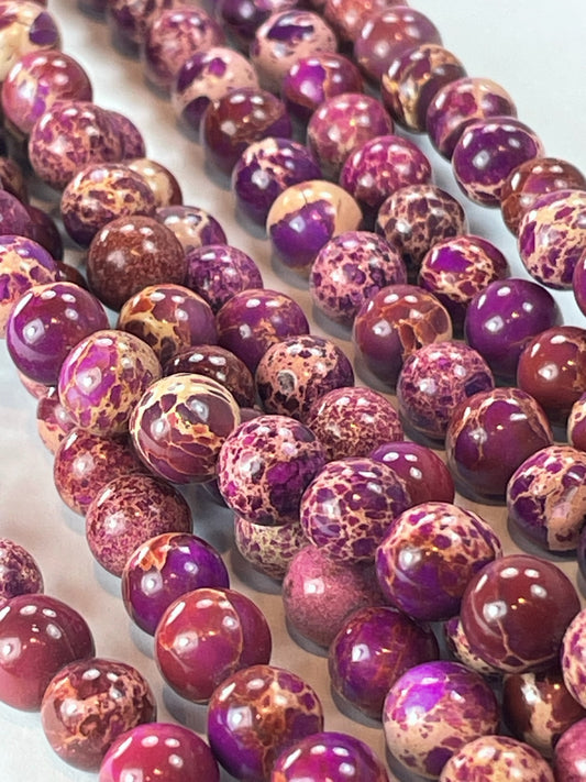Fuchsia Impression Jasper 6mm, 16" strand