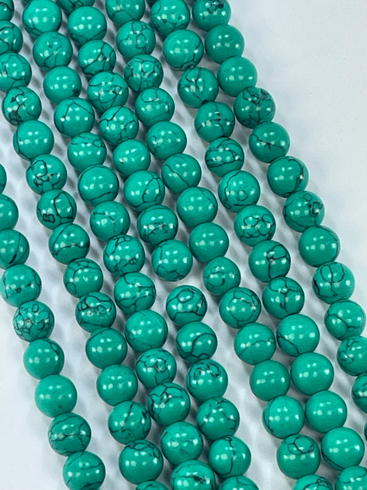Green Turq Magnesite 8mm, 16" Strand
