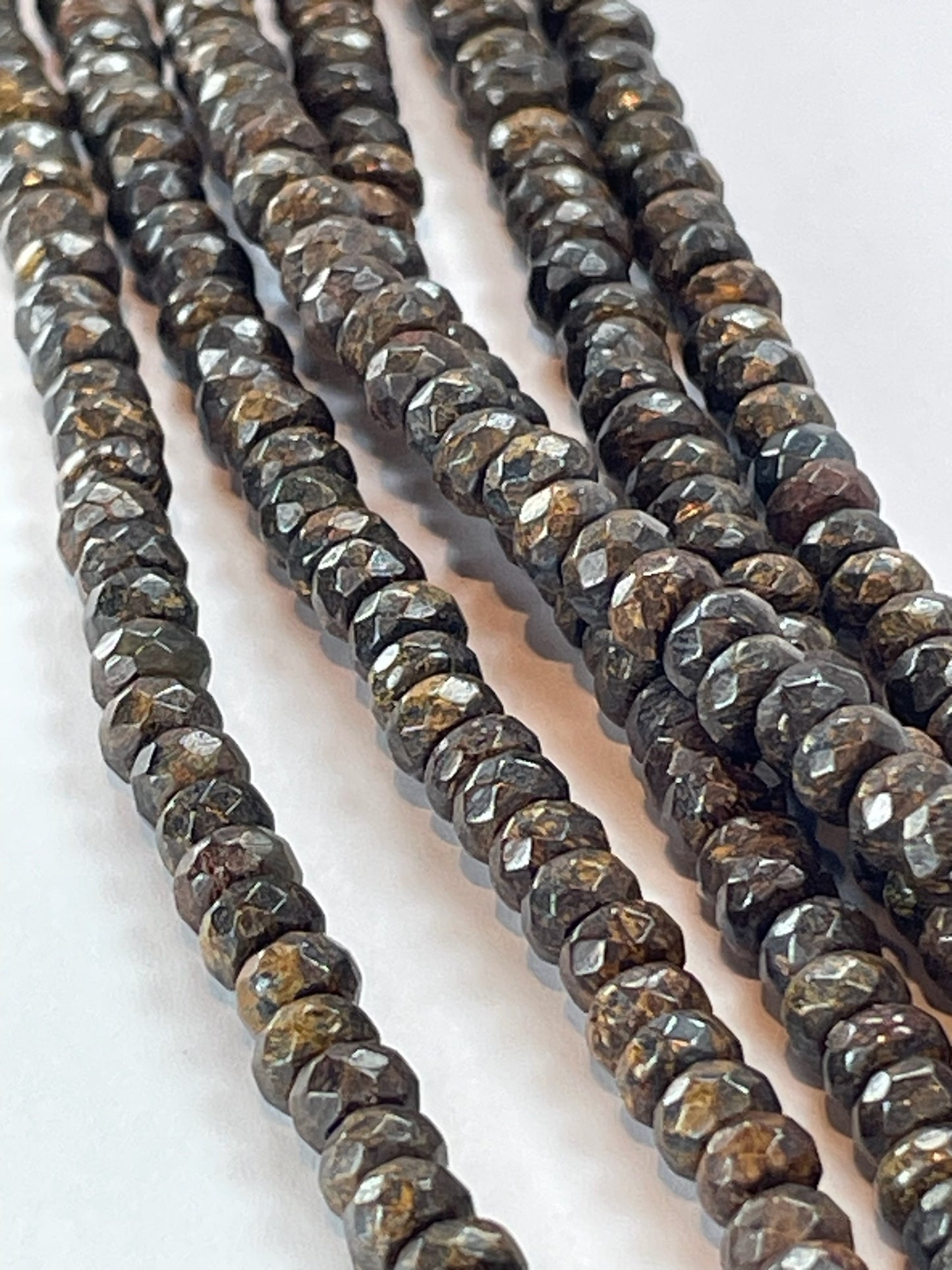 Bronzite Faceted Rondelles, 3x5mm, 16" Strand