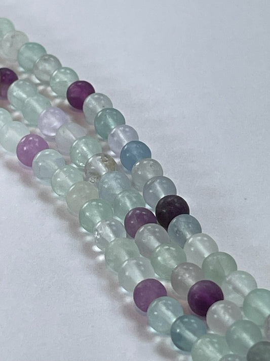 Fluorite Matte, 4mm, 8" Strand