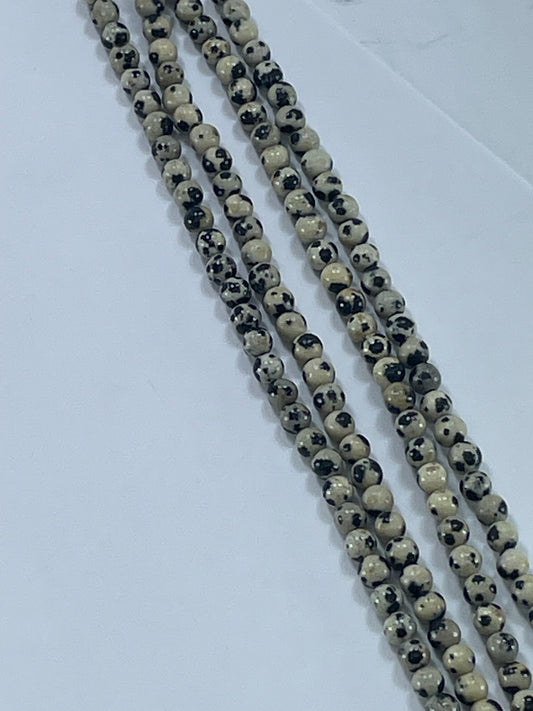 Dalmatian Jasper Round, 4mm, 16" Strand