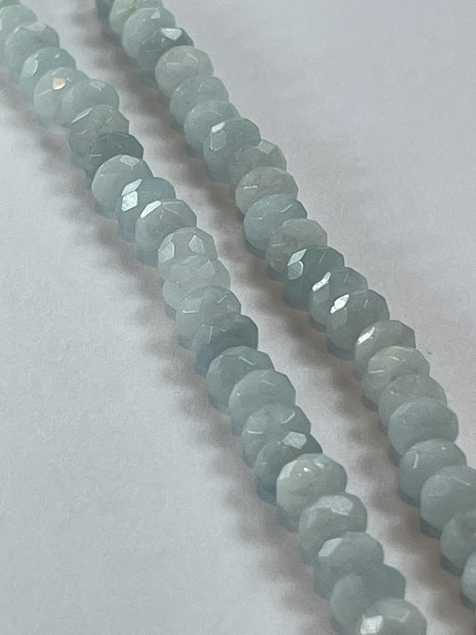 Aquamarine Faceted Rondelle, 3x5mm, 16" Strand