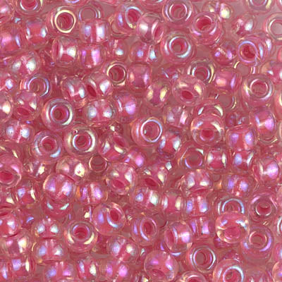 Hot Pink Lined Crystal, 6-355, 6/0