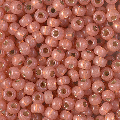Dyed Dk Peach S/L Alabaster, 6-553, 6/0