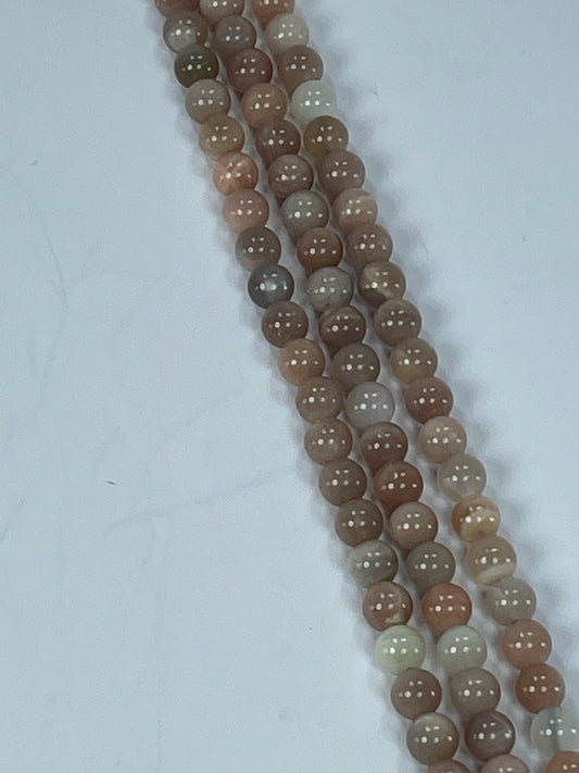 Multicolor Moonstone, 6mm, 16" Strand