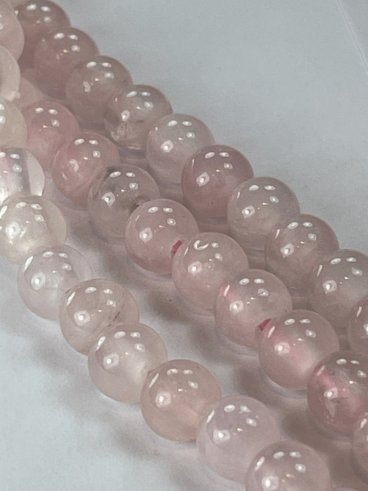 LH Rose Quartz, 8mm, 8" Strand