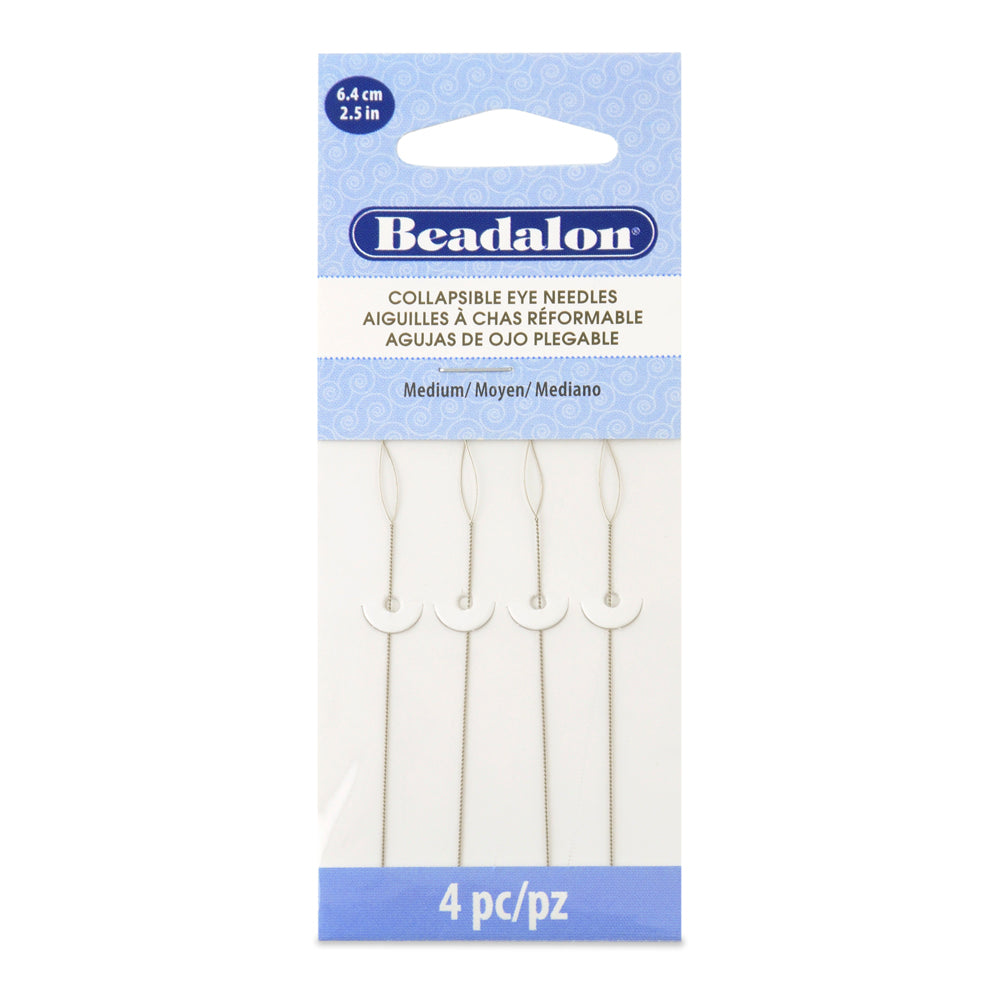 Collapsible Eye Beading Needles, Pack of 4