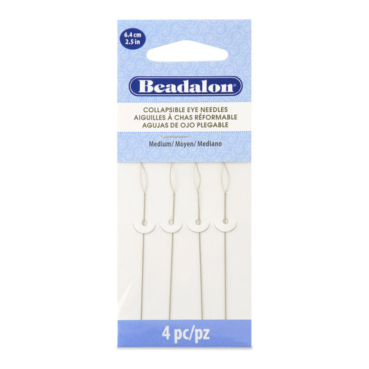 Collapsible Eye Beading Needles, Pack of 4