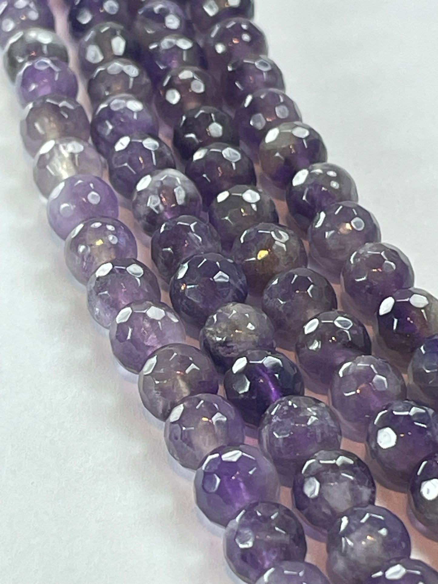 Amethyst Faceted, 6mm, 16" Strand