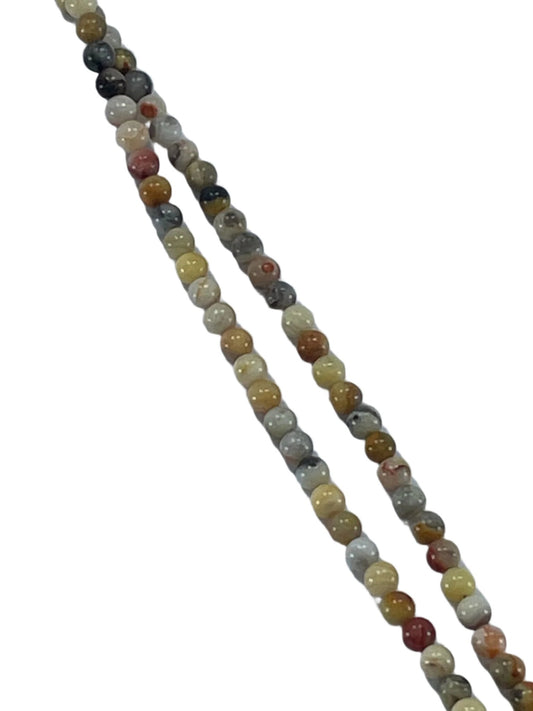 Crazy Lace Agate Round 4mm, 16" Strand