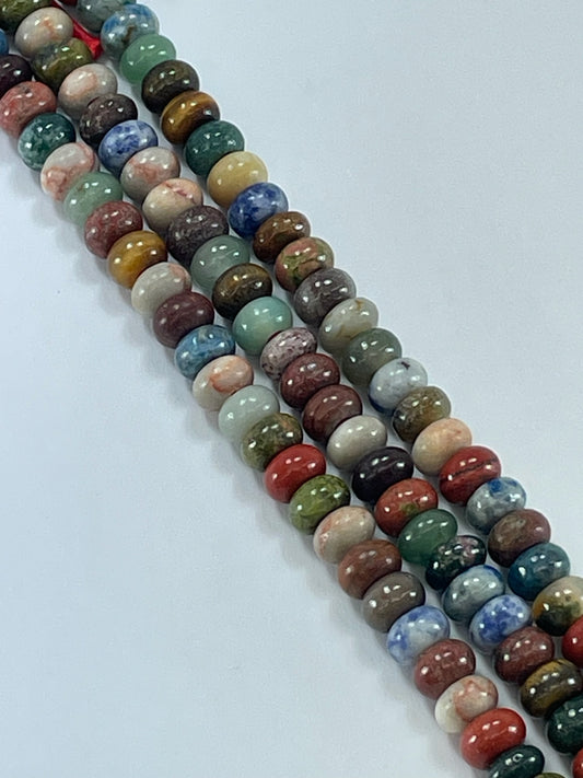 LH Mixed Stone Rond, 8mm, 8" Strand