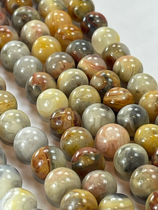 Crazy Lace Agate, 8mm, 16" Strand