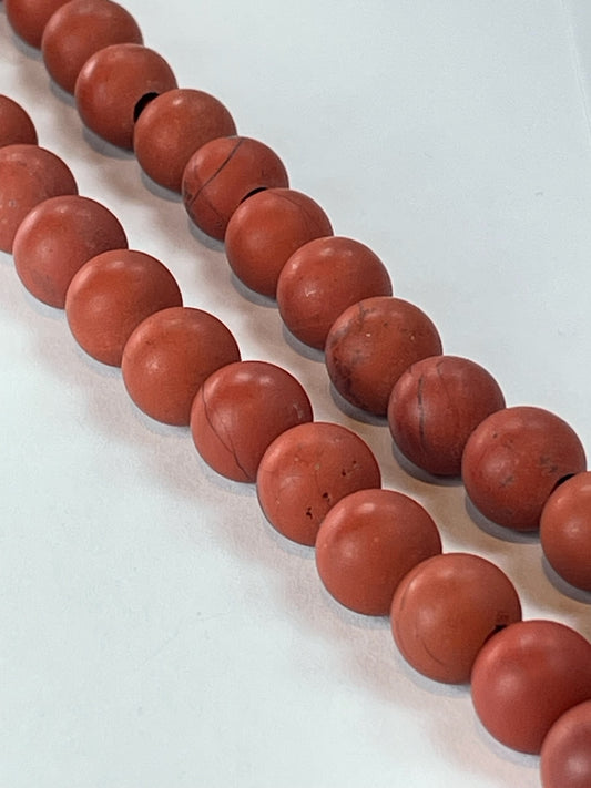 LH Matte Red Jasper, 8mm, 8" Strand