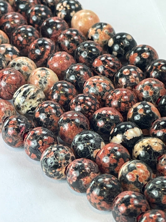 LH Mex Red Snowflake, 8mm, 16" Strand