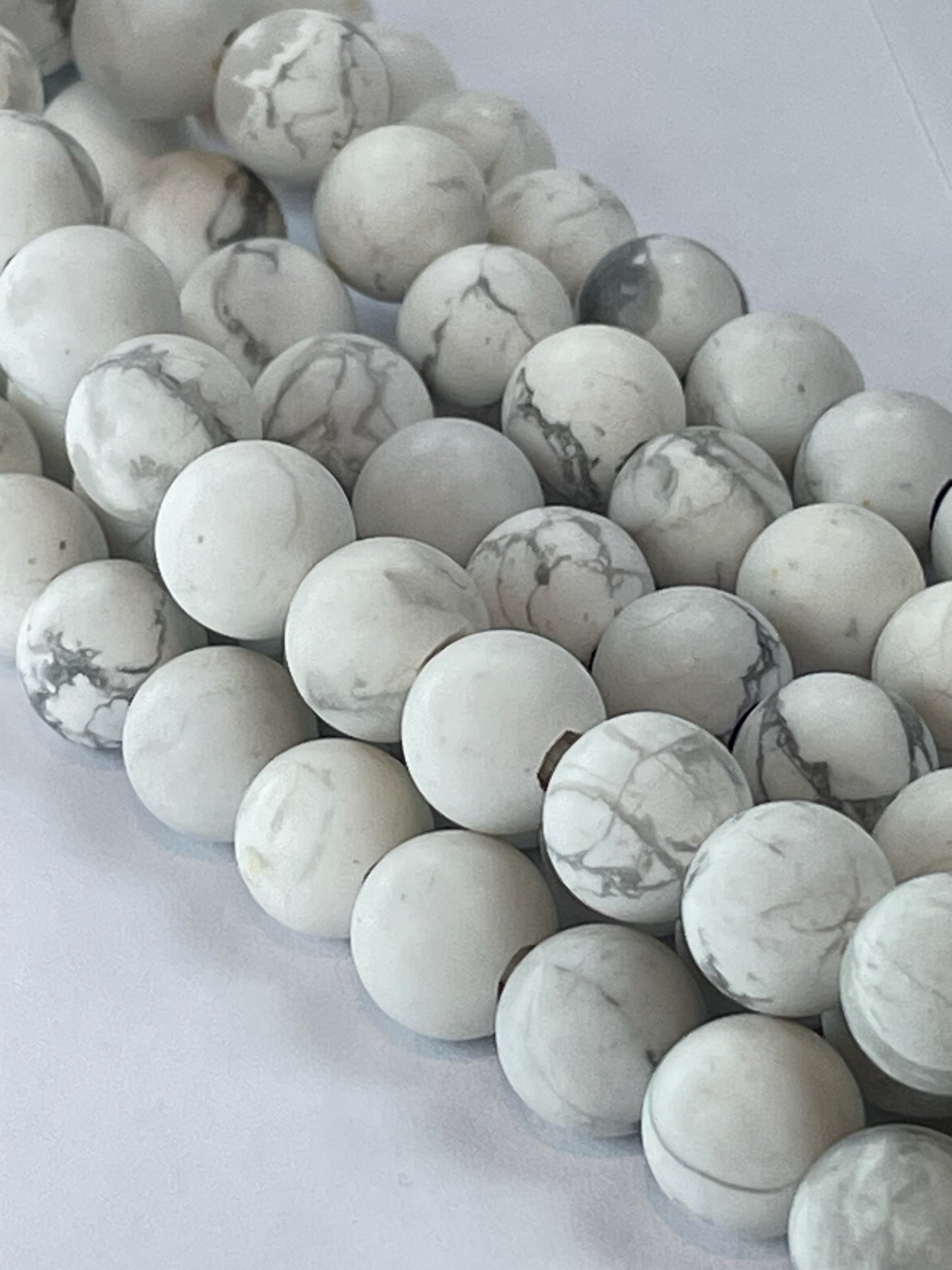 LH Matte Howlite 8mm, 8" Strand