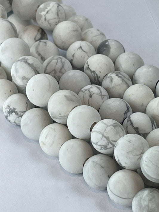 LH Matte Howlite 8mm, 8" Strand