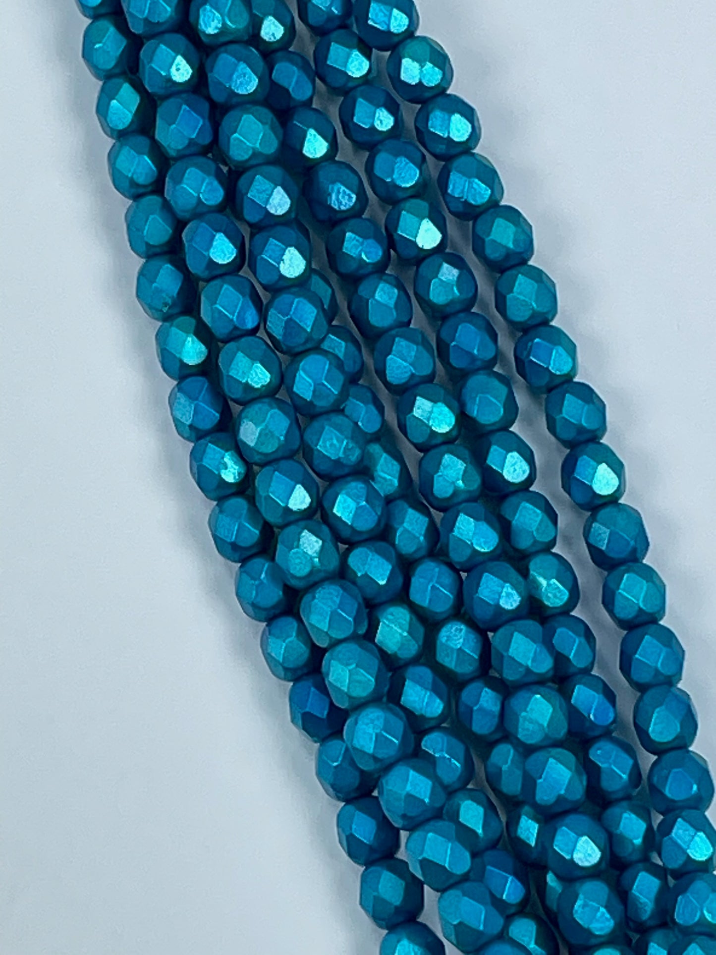 Czech FP Metallic Turquoise 6mm
