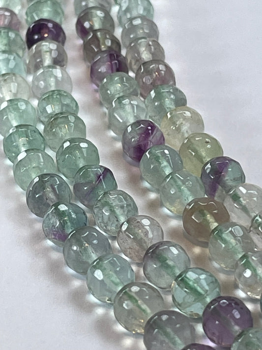 Fluorite Faceted, 6mm, 16" Strand
