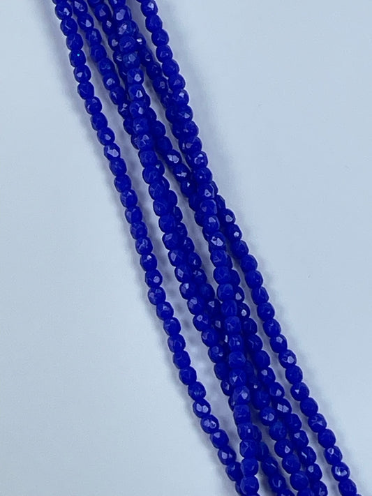 Czech Fac Round - Cobalt Blue, 3mm 50pc