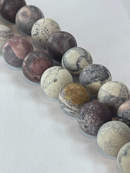 Porcelain Jasper, 10mm, 8" Strand