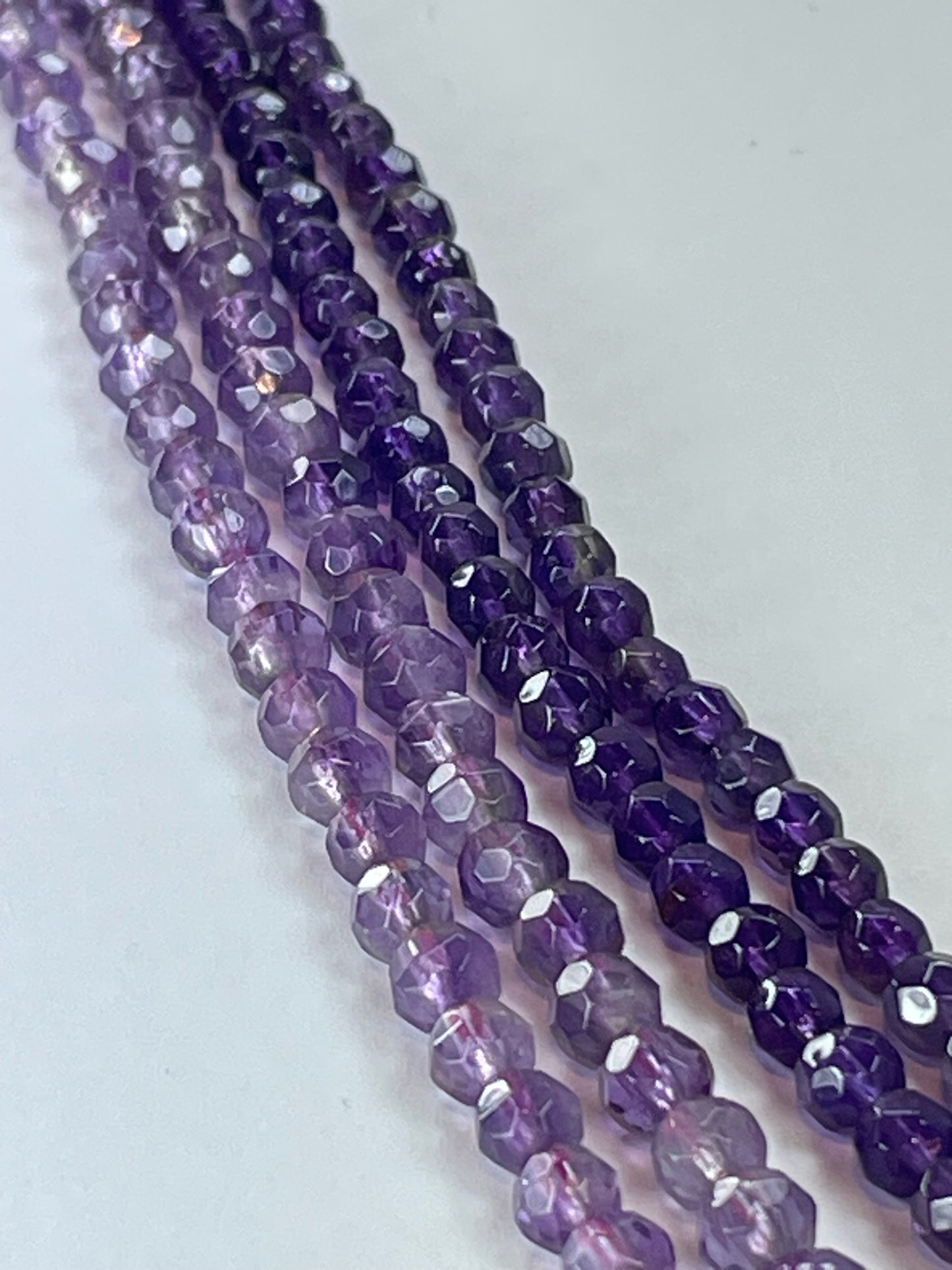 Amethyst Faceted, 4mm, 16" Strand