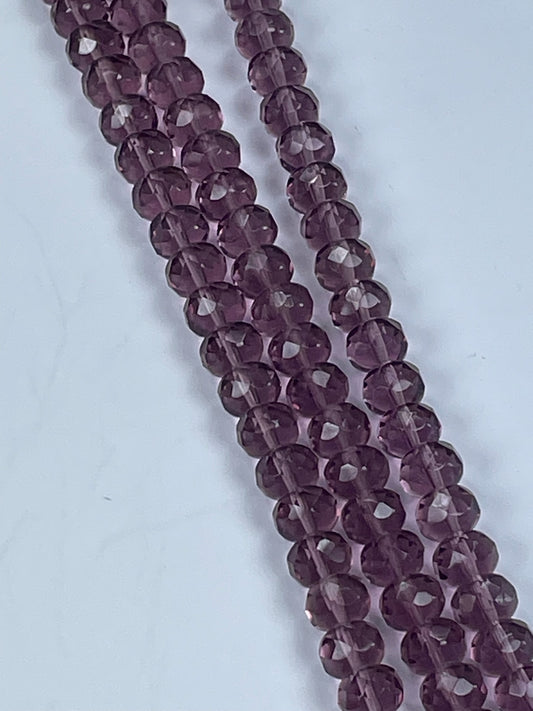 Czech Fac Rondelle Amethyst, 6x9