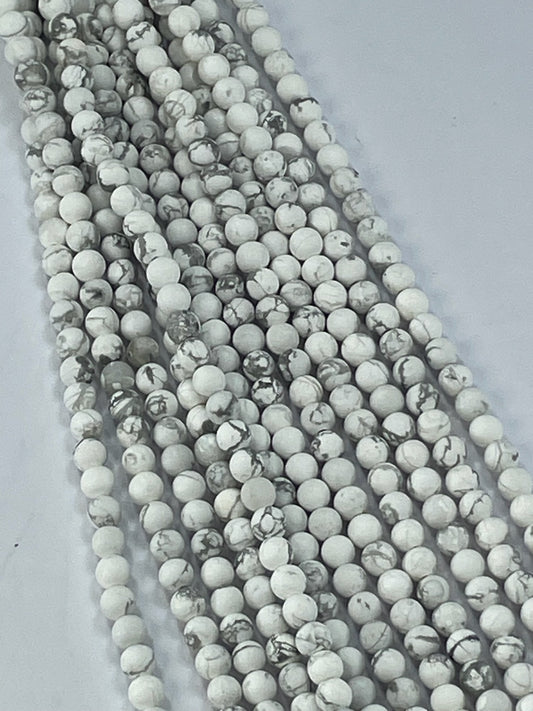 Howlite Matte 4mm, 16" Strand