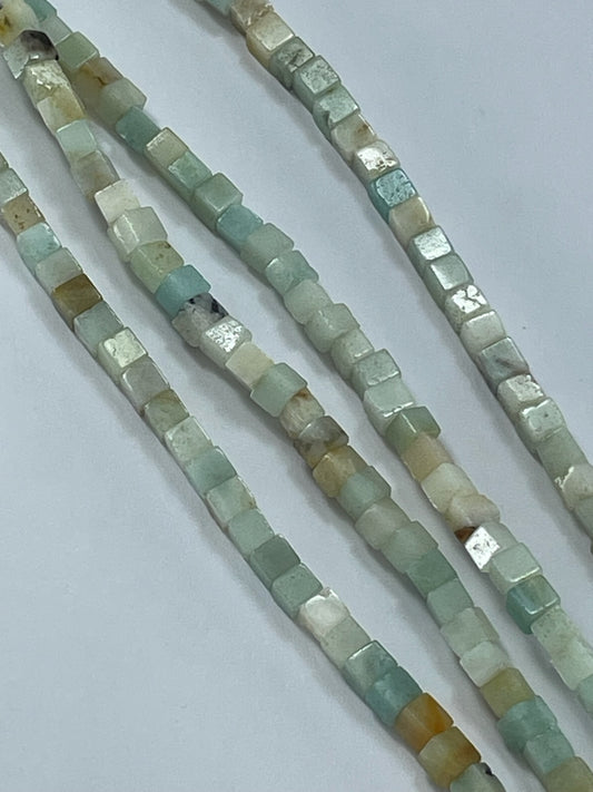Amazonite Cubes, 4x4mm, 16" Strand
