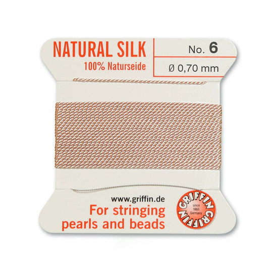 Silk Cord w/Needle - 6 Light Pink